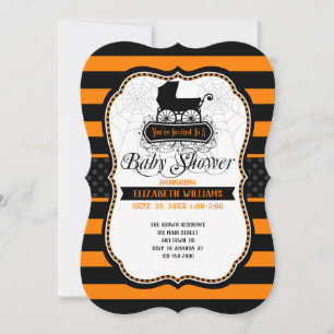 Gothic Halloween Baby Shower Einladung