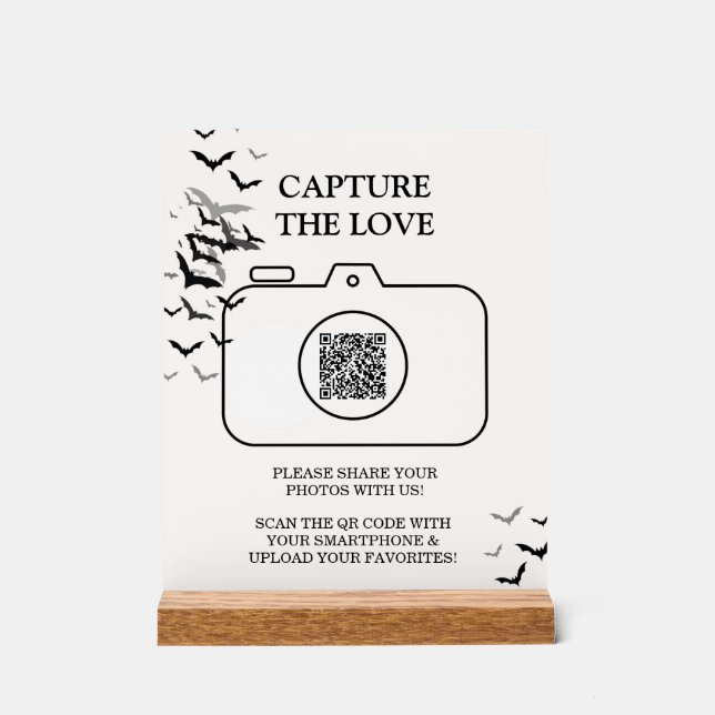 Gothic Halloween Black and Burgund Wedding Acrylschild (Vorderseite)