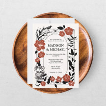 Gothic Halloween Black and Burgund Wedding