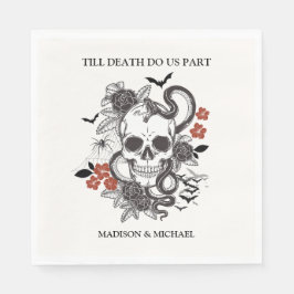 Gothic Halloween Black and Burgund Wedding Serviette