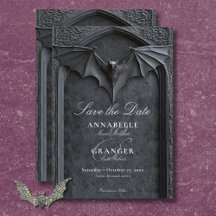 Gothic Halloween Black Bat & Arch Wedding