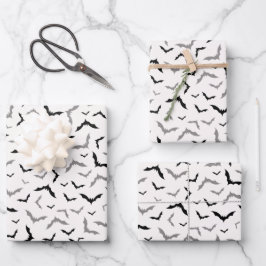 Gothic Halloween Black Bat Wedding Geschenkpapier Set