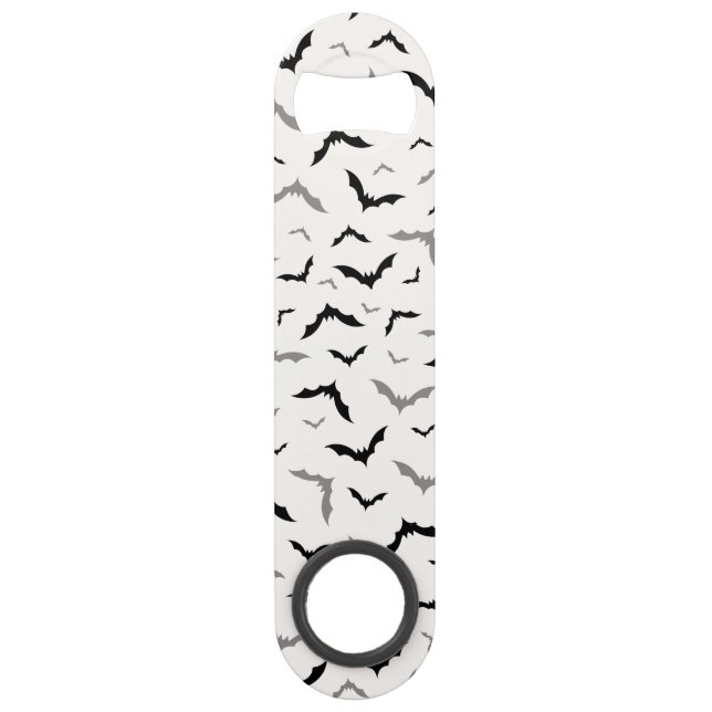 Gothic Halloween Black Bat Wedding Speed Flaschenöffner (Vorderseite)