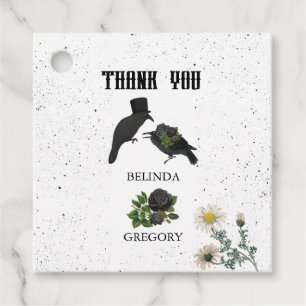 Gothic Halloween Black Rose Crows Wedding Geschenkanhänger