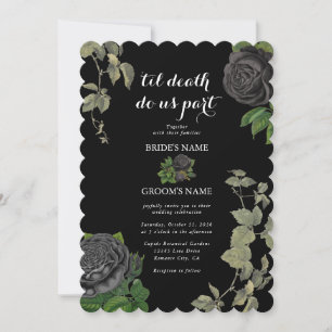 Gothic Halloween Black Rose Hochzeit Einladung