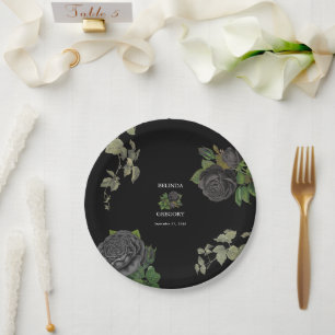 Gothic Halloween Black Rose Hochzeit Pappteller