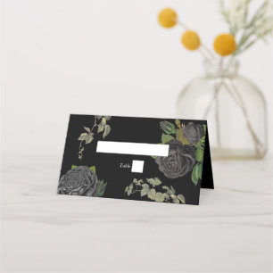 Gothic Halloween Black Rose Hochzeit Platzkarte