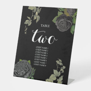 Gothic Halloween Black Rose Hochzeit Tischnummer Sockelschild