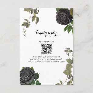 Gothic Halloween Black Rose White Wedding Begleitkarte