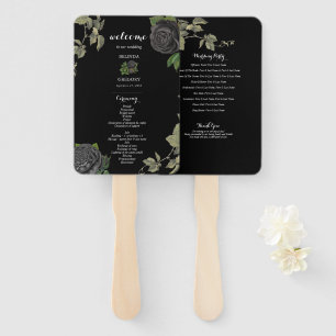 Gothic Halloween Black Wedding Program Fächer