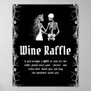 Gothic-Halloween-Brautjungfer-Weinverlosungsschild Poster