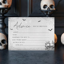 Gothic Halloween Brautparty Advice Card