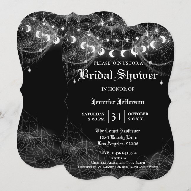 Gothic Halloween Bridal Dusche Einladung (Vorne/Hinten)