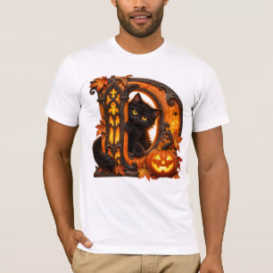 Gothic Halloween Buchstabe D – Gruseliger Kürbis & T-Shirt