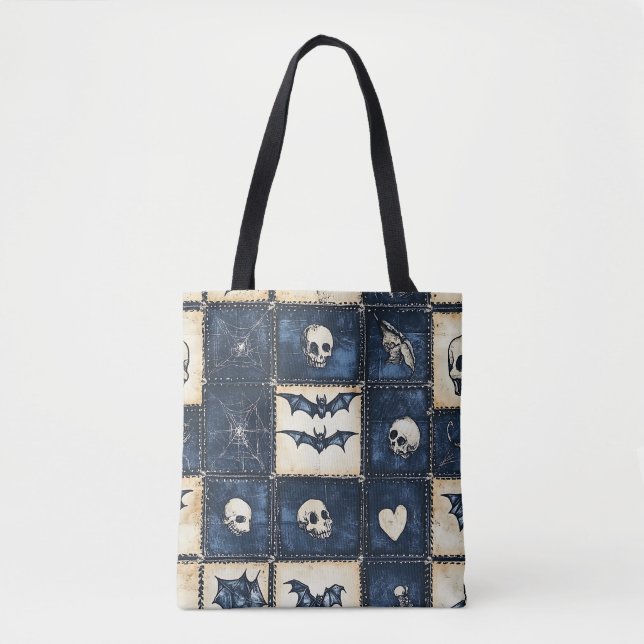 Gothic Halloween Denim Patchwork Pattern (Vorderseite)