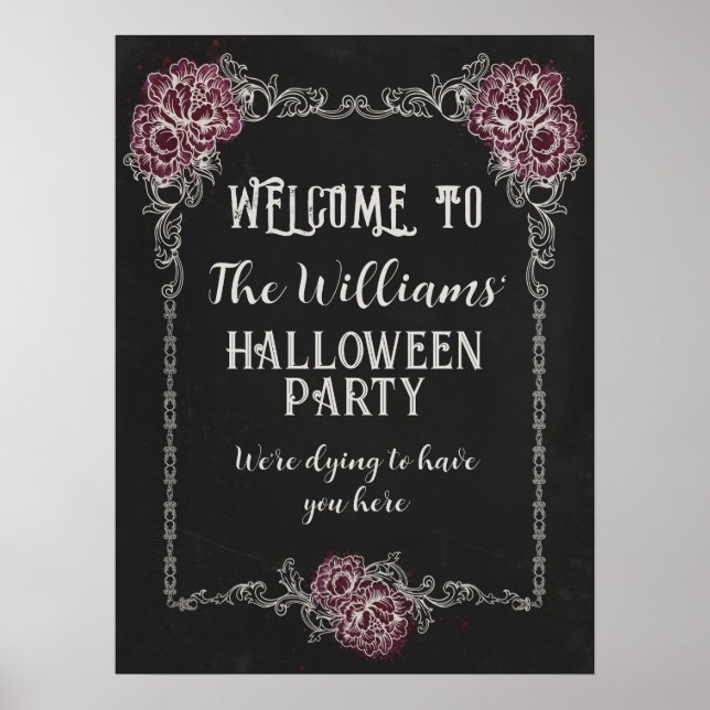 Gothic Halloween Editable Party Event Sign Poster (Vorne)