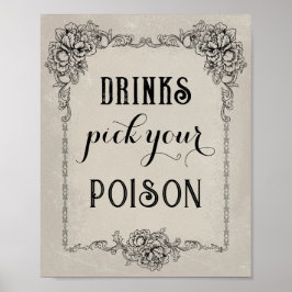 Gothic Halloween Editable Party Event Sign Poster
