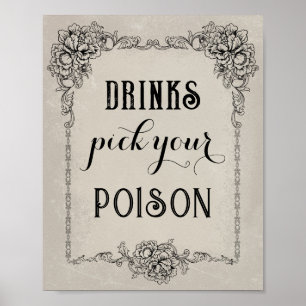 Gothic Halloween Editable Party Event Sign Poster