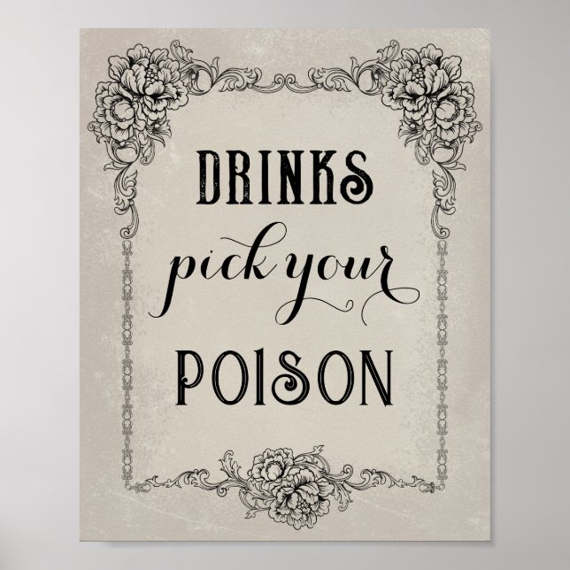 Gothic Halloween Editable Party Event Sign Poster (Vorne)