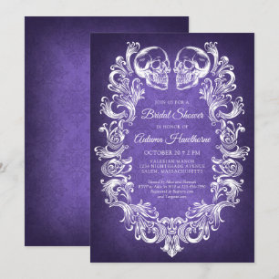 Gothic Halloween Elegante viktorianische Brautpart Einladung