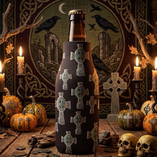 Gothic-Halloween-Friedhof-Grabstein-Kreuz-Zeichnun Flaschenkühler