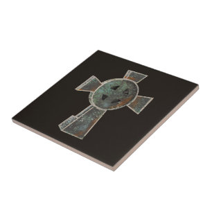 Gothic-Halloween-Friedhof-Grabstein-Kreuz-Zeichnun Fliese