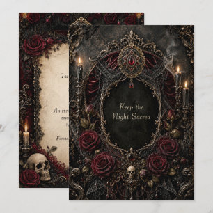 Gothic Halloween Geburtstagsball Merken Sie sich d Einladung