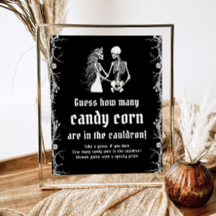 Gothic Halloween Guess Wie viele Candy Corn Game Poster