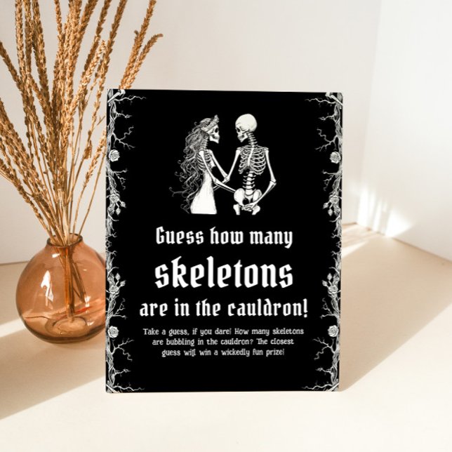 Gothic Halloween Guess Wie viele Skeletons Spiel Sockelschild (Von Creator hochgeladen)