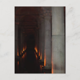 Gothic Halloween Hallway to Hell Postcard Feiertagspostkarte