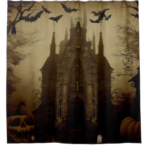 Gothic/Halloween/Herbst/Kürbis Duschvorhang