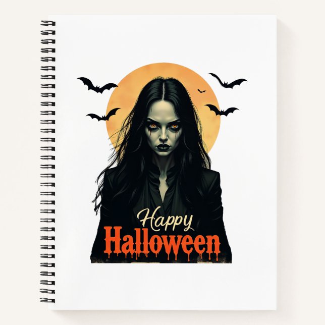 Gothic Halloween Hexe Notizbuch (Vorderseite)