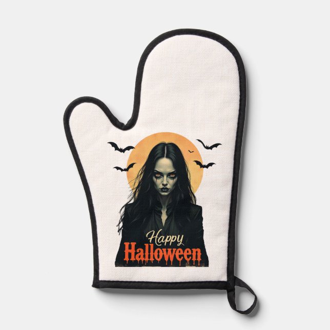 Gothic Halloween Hexe Ofenhandschuh (Vorderseite)