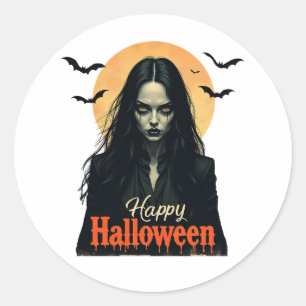 Gothic Halloween Hexe Runder Aufkleber