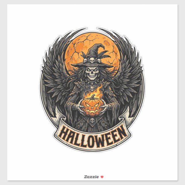 Gothic Halloween Hexe Vintage Aufkleber (Blatt)