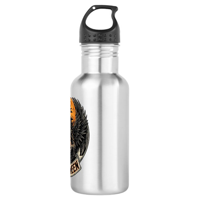 Gothic Halloween Hexe Vintage Edelstahlflasche (Vorderseite)