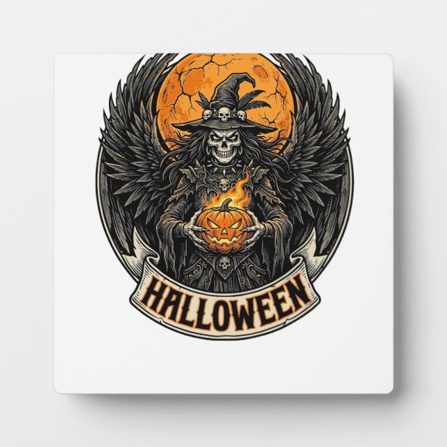 Gothic Halloween Hexe Vintage Fotoplatte (Vorderseite)