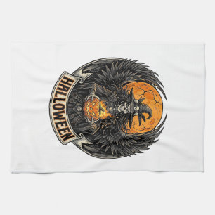 Gothic Halloween Hexe Vintage Geschirrtuch