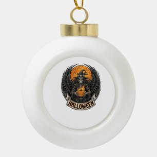 Gothic Halloween Hexe Vintage Keramik Kugel-Ornament