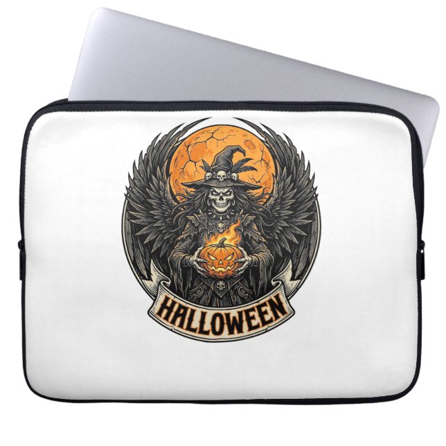 Gothic Halloween Hexe Vintage Laptopschutzhülle (Vorderseite)