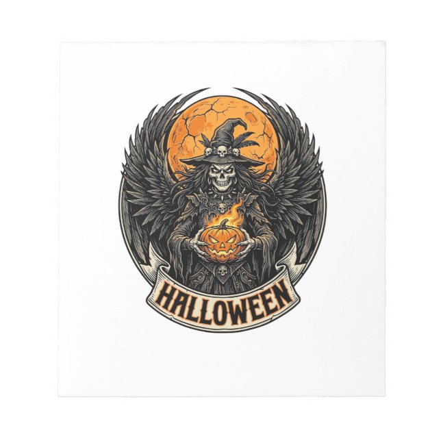 Gothic Halloween Hexe Vintage Notizblock (Vorderseite)