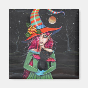 Gothic-Halloween-Hexen-Katzen-Magnet Magnet