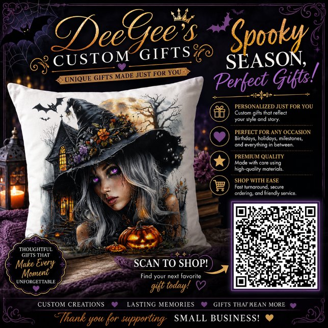 Gothic Halloween Hexenillustration Kissen (Von Creator hochgeladen)
