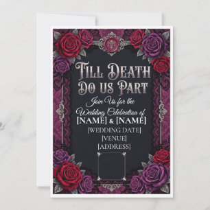 Gothic Halloween-Hochzeit Bis dass der Tod uns sch Einladung