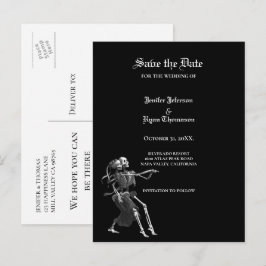 Gothic-Halloween-Hochzeit 'Save the Date'-Postkart Ankündigungspostkarte