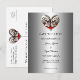 Gothic Halloween-Hochzeit Save-the-Date Postkarte