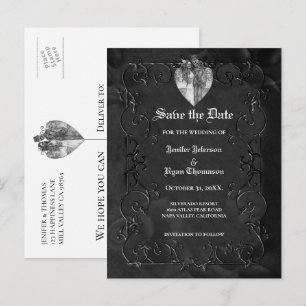 Gothic Halloween Hochzeit Save-the-Date Postkarte
