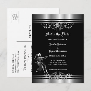 Gothic Halloween Hochzeit Save-the-Date Postkarte