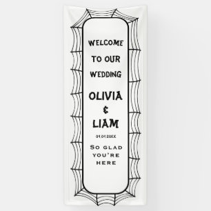 Gothic Halloween Hochzeit Willkommensschild, Leine Banner
