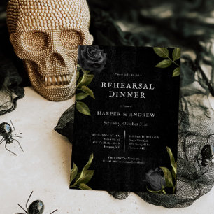 Gothic Halloween Hochzeitsessen Probe Einladung
